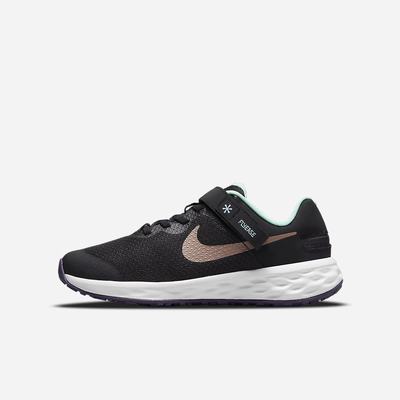 Bezecke Topanky Nike Revolution 6 FlyEase Detske Čierne Mätové Nachový Metal Červené | SK074392