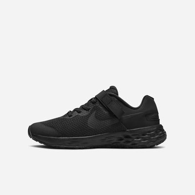 Bezecke Topanky Nike Revolution 6 FlyEase Detske Čierne Tmavo Siva Čierne | SK601892