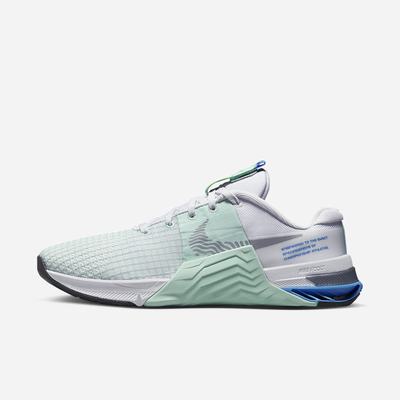 Botasky Nike Metcon 8 Damske Biele Mätové Modre Metal Strieborne | SK107523