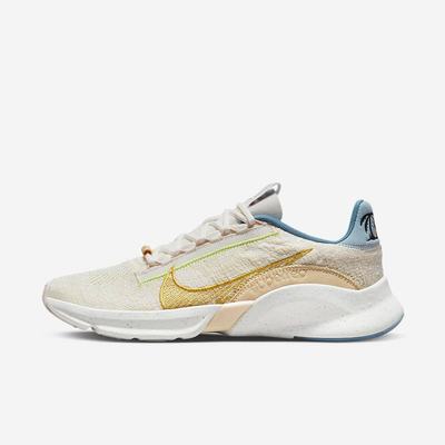 Botasky Nike SuperRep Go 3 Flyknit Next Nature Damske Béžové Biele Čierne Zlate | SK018743