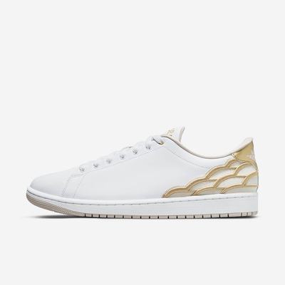 Jordan Tenisky Nike Air Jordan 1 Centre Court Panske Biele Metal Zlate Svetlo Hnede | SK268591