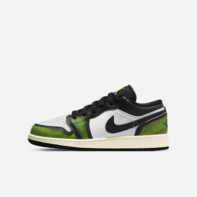 Jordan Tenisky Nike Air Jordan 1 Low SE Detske Čierne Biele Zelene | SK597423