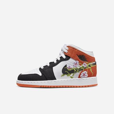 Jordan Tenisky Nike Air Jordan 1 Mid SE Detske Biele Zelene Čierne | SK416273