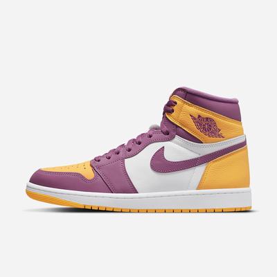 Jordan Tenisky Nike Air Jordan 1 Retro High OG Panske Zlate Biele Svetlo Bordove | SK698572