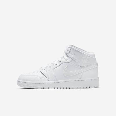 Jordan Tenisky Nike Jordan 1 Mid Detske Biele | SK079281