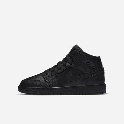 Jordan Tenisky Nike Jordan 1 Mid Detske Čierne | SK381947