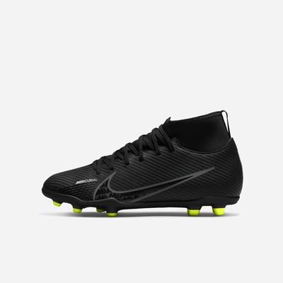 Kopačky Nike Jr. Mercurial Superfly 9 Club FG/MG Multi-Ground Detske Čierne Biele Tmavo Siva | SK371950