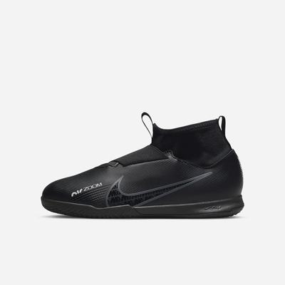 Kopačky Nike Jr. Zoom Mercurial Superfly 9 Academy IC Detske Čierne Biele Tmavo Siva | SK465182