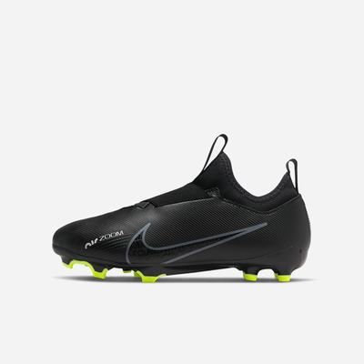 Kopačky Nike Jr. Zoom Mercurial Vapor 15 Academy MG Multi-Ground Detske Čierne Biele Tmavo Siva | SK871642