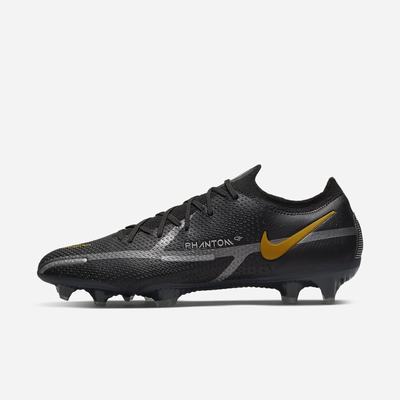 Kopačky Nike Phantom GT2 Elite FG Firm-Ground Panske Čierne Metal Zlate Metal Strieborne Metal Tmavo Siva | SK682391