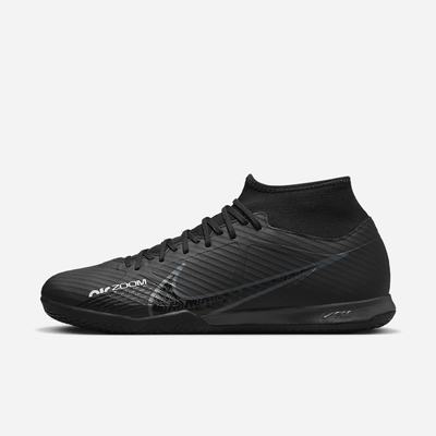 Kopačky Nike Zoom Mercurial Superfly 9 Academy IC Panske Čierne Biele Tmavo Siva | SK792863