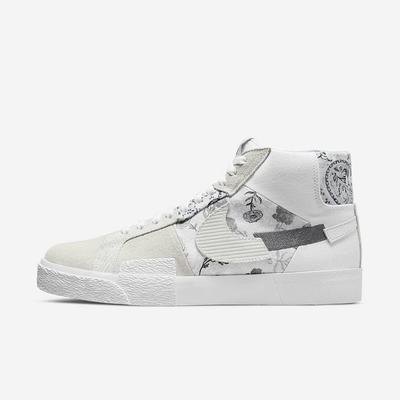 Skate Topanky Nike SB Zoom Blazer Mid PRM Panske Biele Platina Siva | SK372941