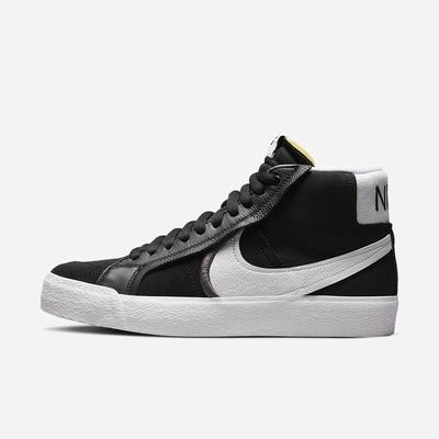 Skate Topanky Nike SB Zoom Blazer Mid Premium Plus Panske Čierne Biele | SK405863