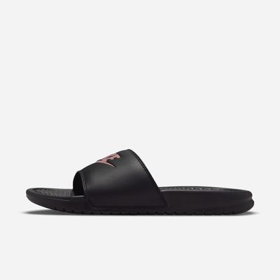 Slapky Nike Benassi JDI Damske Čierne Ruzove Zlate | SK160345