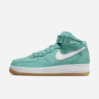 Tenisky Nike Air Force 1 Mid Premium Panske Modre Svetlomodrá Tyrkysové Svetlo Hnede Metal Strieborne Biele | SK396750