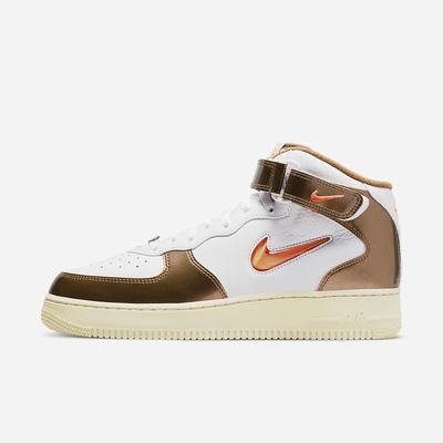 Tenisky Nike Air Force 1 Mid QS Panske Biele Hnede Oranžové | SK579462