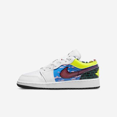 Tenisky Nike Air Jordan 1 Low Detske Biele Čierne Citrón Ruzove | SK102395