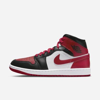 Tenisky Nike Air Jordan 1 Mid Damske Čierne Biele Červené | SK489153