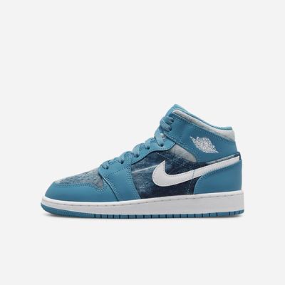 Tenisky Nike Air Jordan 1 Mid Detske Modre Biele | SK953602