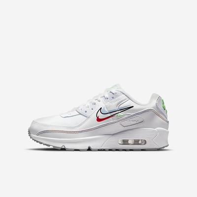 Tenisky Nike Air Max 90 Detske Biele Siva Čierne Svetlo Zelene | SK302459