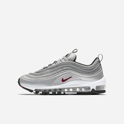 Tenisky Nike Air Max 97 Detske Metal Strieborne Biele Červené | SK469027