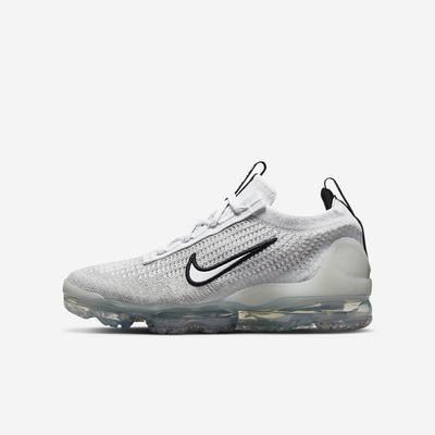 Tenisky Nike Air VaporMax 2021 FK Detske Biele Čierne Metal Strieborne Biele | SK719430