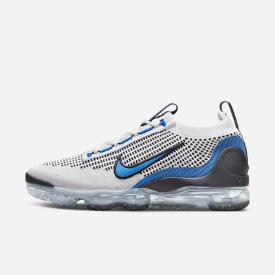 Tenisky Nike Air VaporMax 2021 Flyknit Panske Biele Čierne Metal Strieborne Modre | SK635471