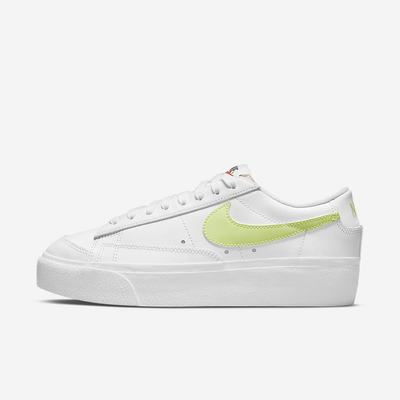 Tenisky Nike Blazer Low Platforme Damske Biele Čierne Svetlo Citrón | SK094361