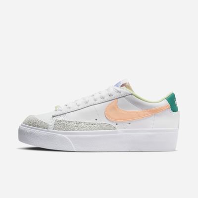 Tenisky Nike Blazer Low Platforme Damske Biele Svetlo Zelene Krém | SK659320