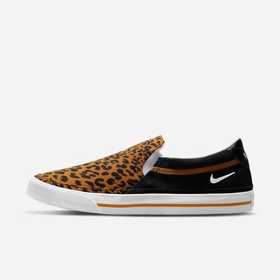 Tenisky Nike Court Legacy Slip Damske Čierne Hnede Biele | SK427098