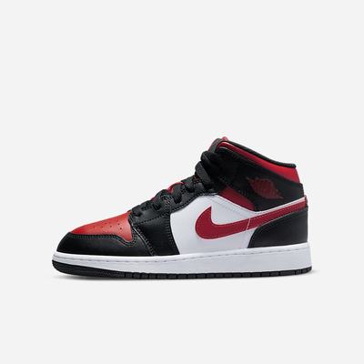 Tenisky Nike Jordan 1 Mid Detske Čierne Biele Červené | SK962815